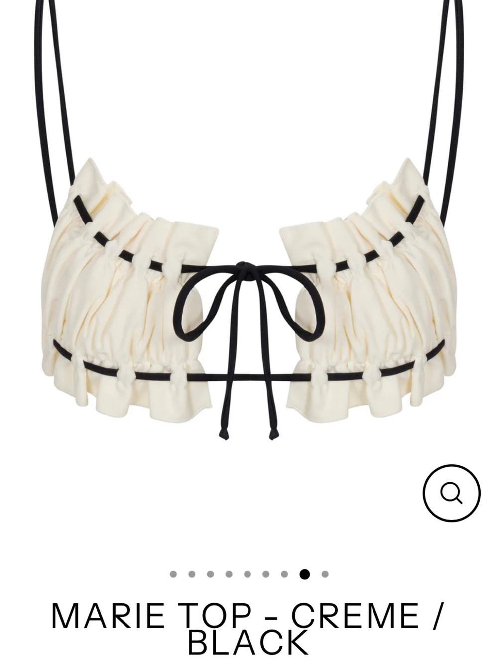 Babes Marie Bikini Top - Crème/Black.  Size Small.